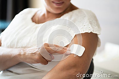 Nicotine Tobacco Patch. Stop Smoking Control Stock Photo