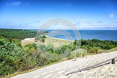 Nida - Curonian Spit and Curonian Lagoon, Nida, Klaipeda, Lithuania. Nida harbour. Baltic Dunes. Unesco heritage. Nida is located Stock Photo