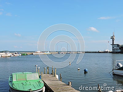 Nida town Marina, Lithuania Editorial Stock Photo