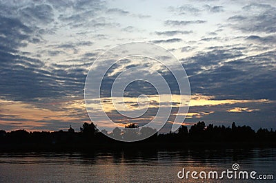 Niegocin lake Mazury Poland sunset on the lake Stock Photo