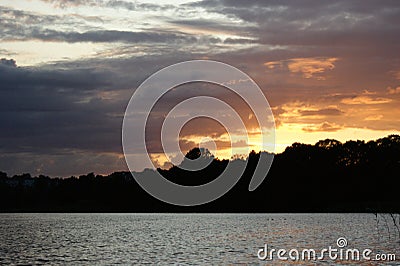 Niegocin lake Mazury Poland sunset on the lake Stock Photo