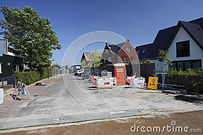 Nieuwbouw in het buurtschap Ver Hitland in Nieuwerkerk aan den IJssel Stock Photo