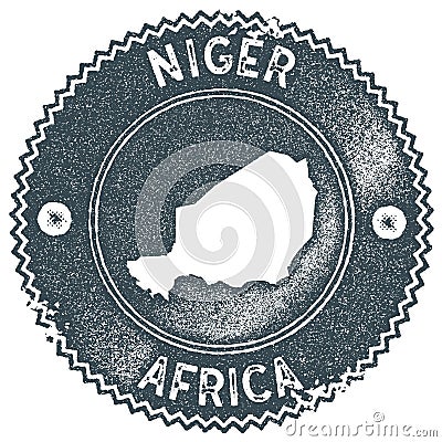 Niger map vintage stamp. Vector Illustration