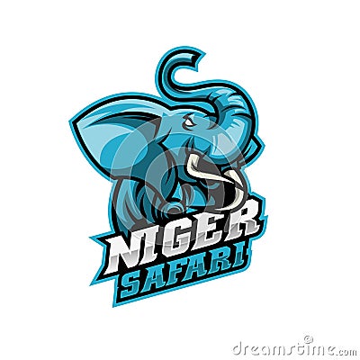 Elephant mascot logo design, safari logo Vector Illustration