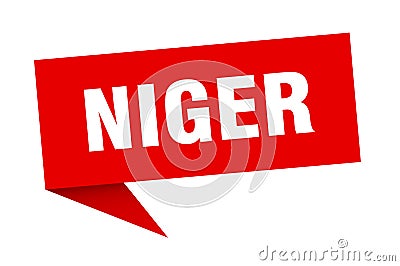 Niger sticker. Niger signpost pointer sign. Vector Illustration
