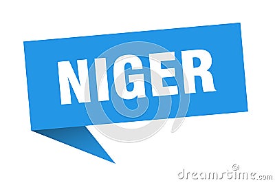 Niger sticker. Niger signpost pointer sign. Vector Illustration