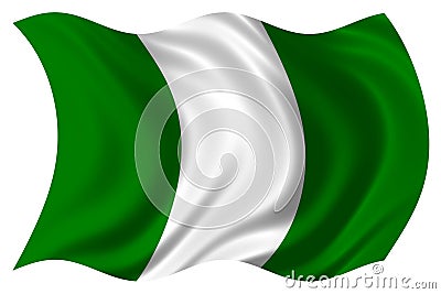 Nigeria flag isolated Cartoon Illustration