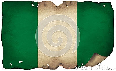 Nigeria Flag On Old Paper Stock Photo