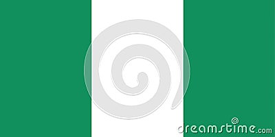 Nigeria flag vector eps10. Nigerian flag. Simple flag of Nigeria. Nigerian flag. Correct size, proportion. Vector Illustration