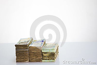 Nigeria local currency N1000 , N500, N200 naira notes in a bundle Stock Photo