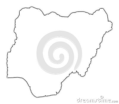 Nigeria outline map Stock Photo