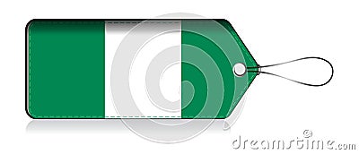 Nigerian flag label, Made in Nigeria Stock Photo