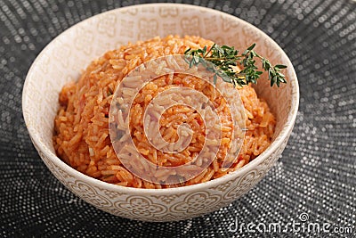 Nigerian Jollof Rice Stock Photo