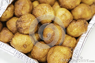 Nigerian Puff Puff on Nigerian party buffet Stock Photo