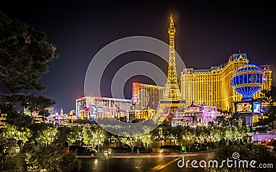 Nigh life and city skyline in las vegas nevada Editorial Stock Photo