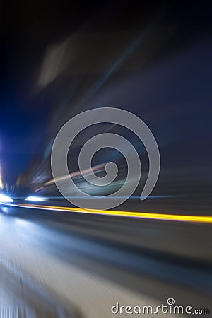 Night acceleration speed motion abstract Stock Photo