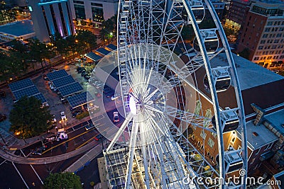 Aerial image Skyview Atlanta Georgia at night Editorial Stock Photo