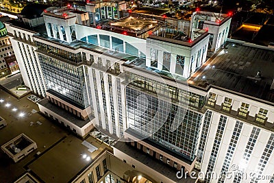 Night aerial photo West Palm Beach County Courthouse Stock Photo