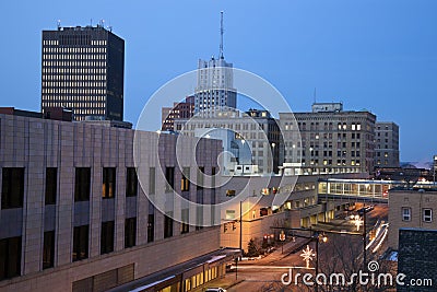 Night in Akron Stock Photo