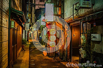 Night alley back scenery Editorial Stock Photo
