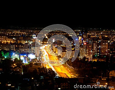 Night Almaty city Stock Photo