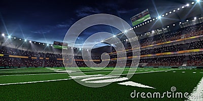 Night american football arena Stock Photo