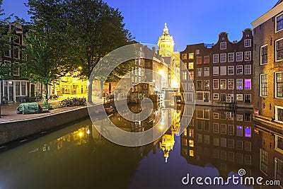 Night Amsterdam red-light district De Wallen