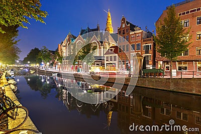 Night Amsterdam red-light district De Wallen Stock Photo