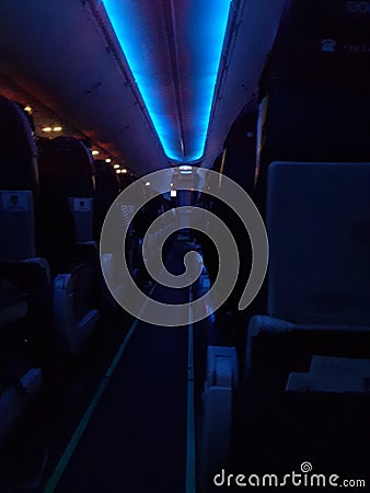 the night atmosphere on the plane Editorial Stock Photo