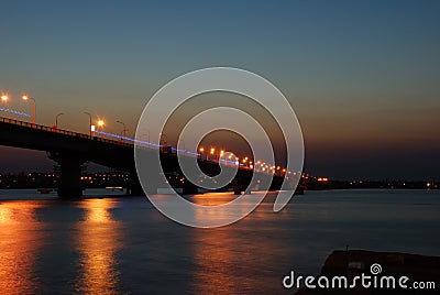 Night bridge Stock Photo