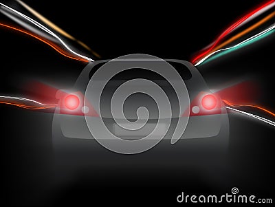 Night car motion blur Stock Photo