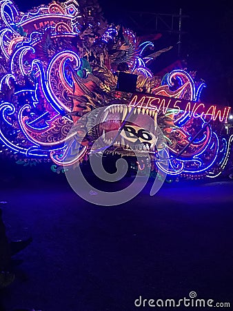 Night carnival in ngawi Editorial Stock Photo