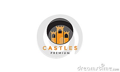 Night castle kingdom logo symbol vector icon illustration graphic design Cartoon Illustration