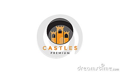 Night castle kingdom logo symbol vector icon illustration graphic design Vector Illustration