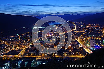 Night city lights Stock Photo