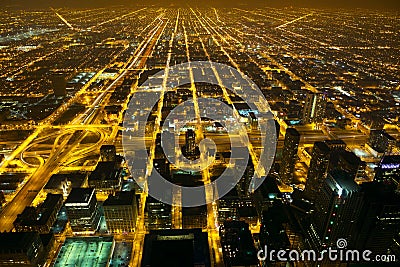 Night city lights Stock Photo