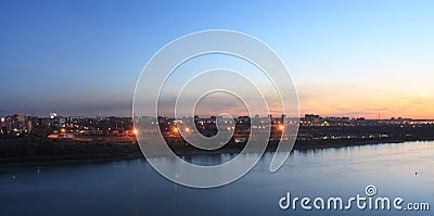 Night city of Omsk. Stock Photo