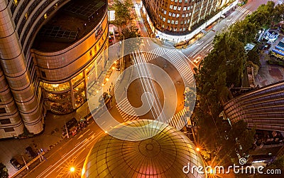 Night City Street Overview Shanghai China Editorial Stock Photo