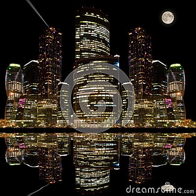 Night city view. Stock Photo