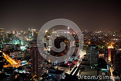 Night cityscape in bangkok Stock Photo