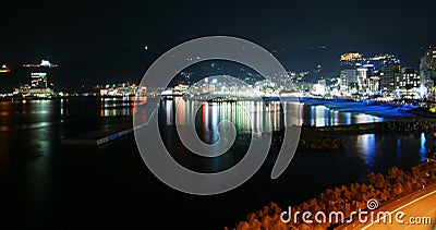 The night cityscape of Izu Stock Photo