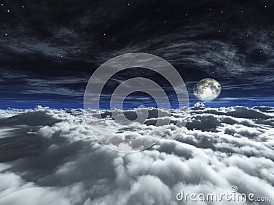 Night cloudy landscape Stock Photo