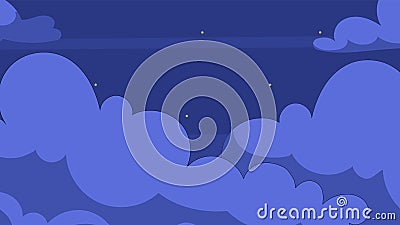 Night cloudy sky Vector Illustration