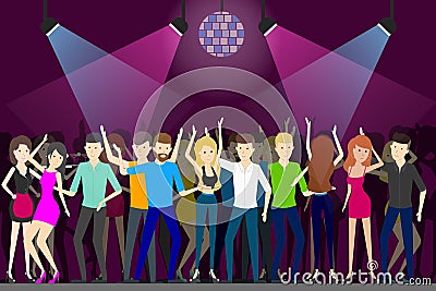 Night club dance. Vector Illustration