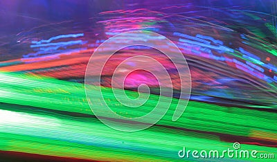 Synthwave disco lights synth wave vapor funfair fairground Night colors of the amusement park Stock Photo