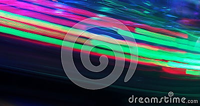 synth wave disco lights funfair fairground Night colors of the amusement park Stock Photo