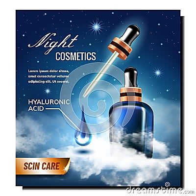 Night Cosmetics Creative Promotional Poster Vector Vector Illustration