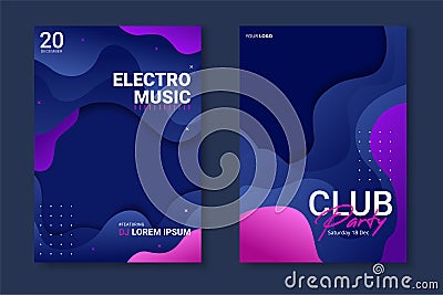 Night dance party music layout design template background with dynamic gradient style Vector Illustration