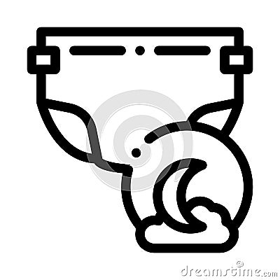 Night Diaper Icon Vector Outline Illustration Vector Illustration