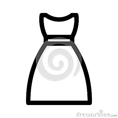 Night dress on white background. Linear style sign for mobile concept and web design. Stock Photo